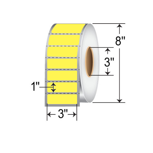 Barcodefactory 3x1  DT Label [Perforated, Yellow] RD-3-1-5500-YL