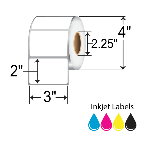 BarcodeFactory 3x2 Matte Poly Inkjet Labels [Non-Perforated] ISP-3-2-400-225NP