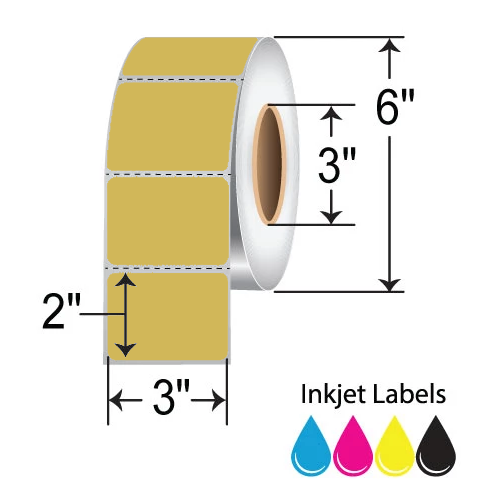 Sector9 3x2 Polyester Inkjet Label [Perforated, Gold] 938002