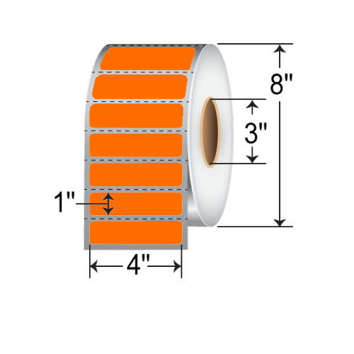 Barcodefactory 4x1  TT Label [Perforated, Orange] RFC-4-1-5500-OR