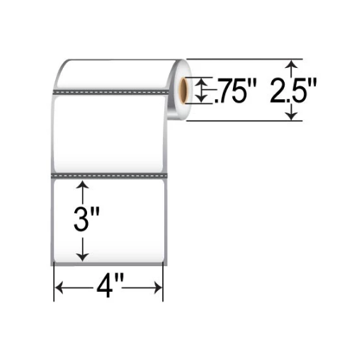 Barcodefactory 4x3  DT Label [Premium Top Coated, Perforated, for Mobile, Black Mark Sensing] RD-4-3-200-075