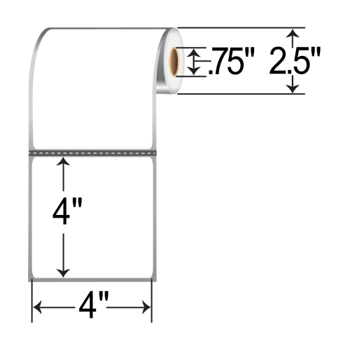 Barcodefactory 4x4  DT Label [Premium Top Coated, Perforated, for Mobile] RD-4-4-160-075