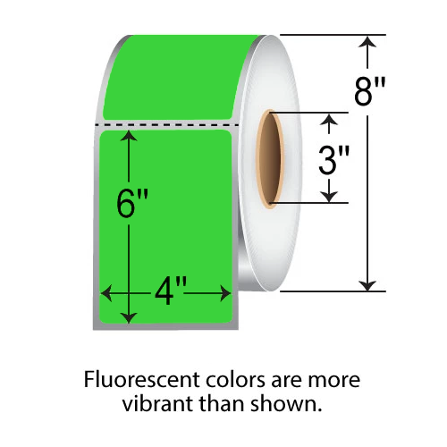 Barcodefactory 4x6  TT Label [Perforated, Fluorescent Green] TH46-1PFG