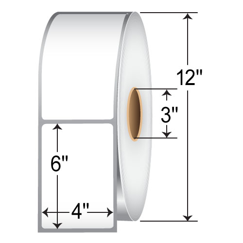 Zebra 10026646 TT 4 x 6 Z-Perform 1500T ZBR4000 RFID Labels