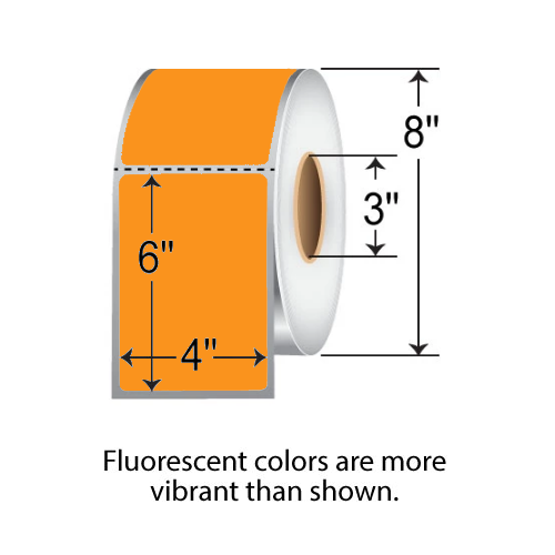 Barcodefactory 4x6  TT Label [Perforated, Fluorescent Orange] L-TT-40601PFO