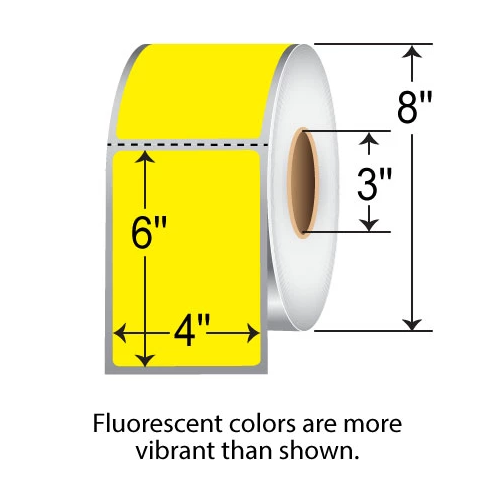 Barcodefactory 4x6  TT Label [Perforated, Fluorescent Yellow] L-TT-40601PY