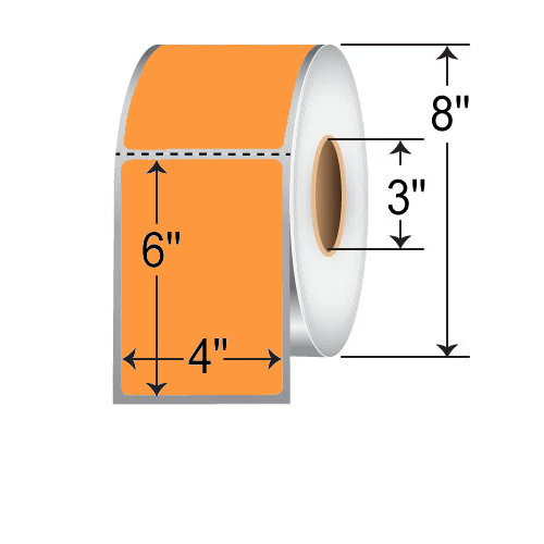 Barcodefactory 4x6  TT Label [Perforated, Orange] L-TT-40601POR