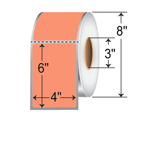 Barcodefactory 4x6  TT Label [Perforated, Orange] TTP4X6ORANGE