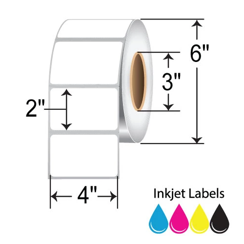 BarcodeFactory 4x2 Matte Poly Inkjet Label [Non-Perforated] ISP-4-2-1000-3NP