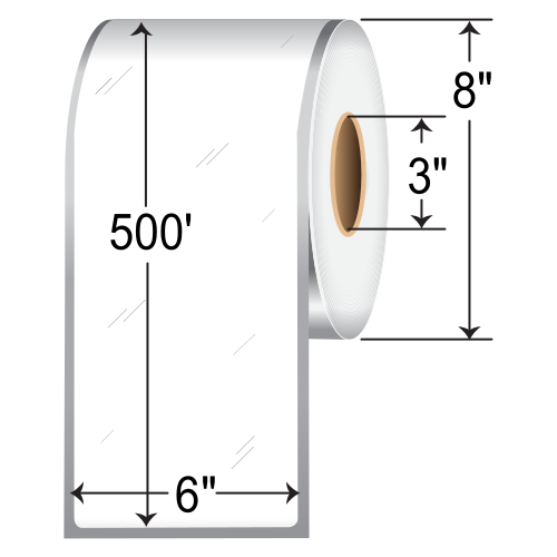 Afinia Label 6x500' High Gloss Paper Labels [Non-Perforated] 31889