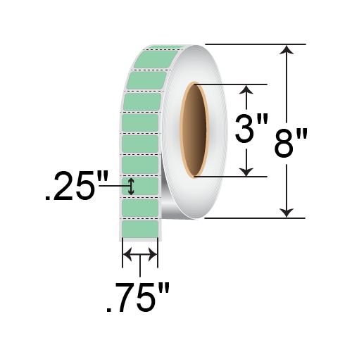 Zebra Z-Supreme 4000T 0.75x0.25 Polyimide TT Label [Perforated, Green] 10023312