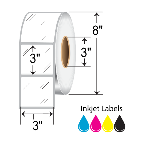 BarcodeFactory 3x3 Inkjet Paper Label [Non-Perforated] RIJG-3-3-1920-3