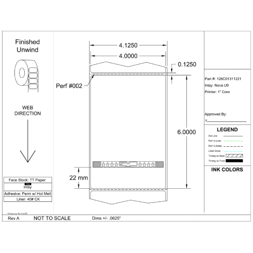 BCF Honeywell Comparable 4 x 6 TT RFID Labels STK016B