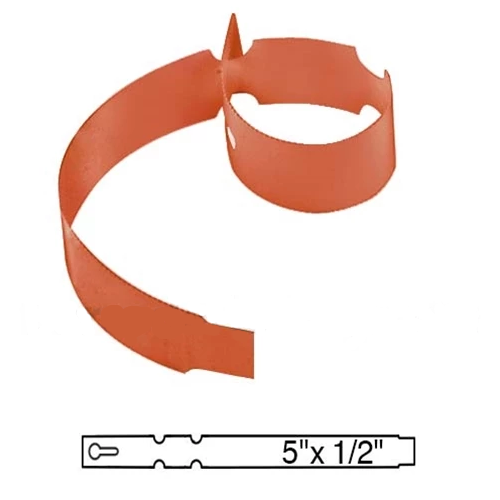 BarcodeFactory 5x0.5 Thermal Orange Tree Wrap Tags [Non-Perforated] BAR-WP5X05-OR-EA