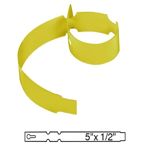 Barcodefactory 0.5x5 Polyethylene TT Tag [Wrap Tags, Key Hole, Yellow] BAR-WP5X05-YE-EA