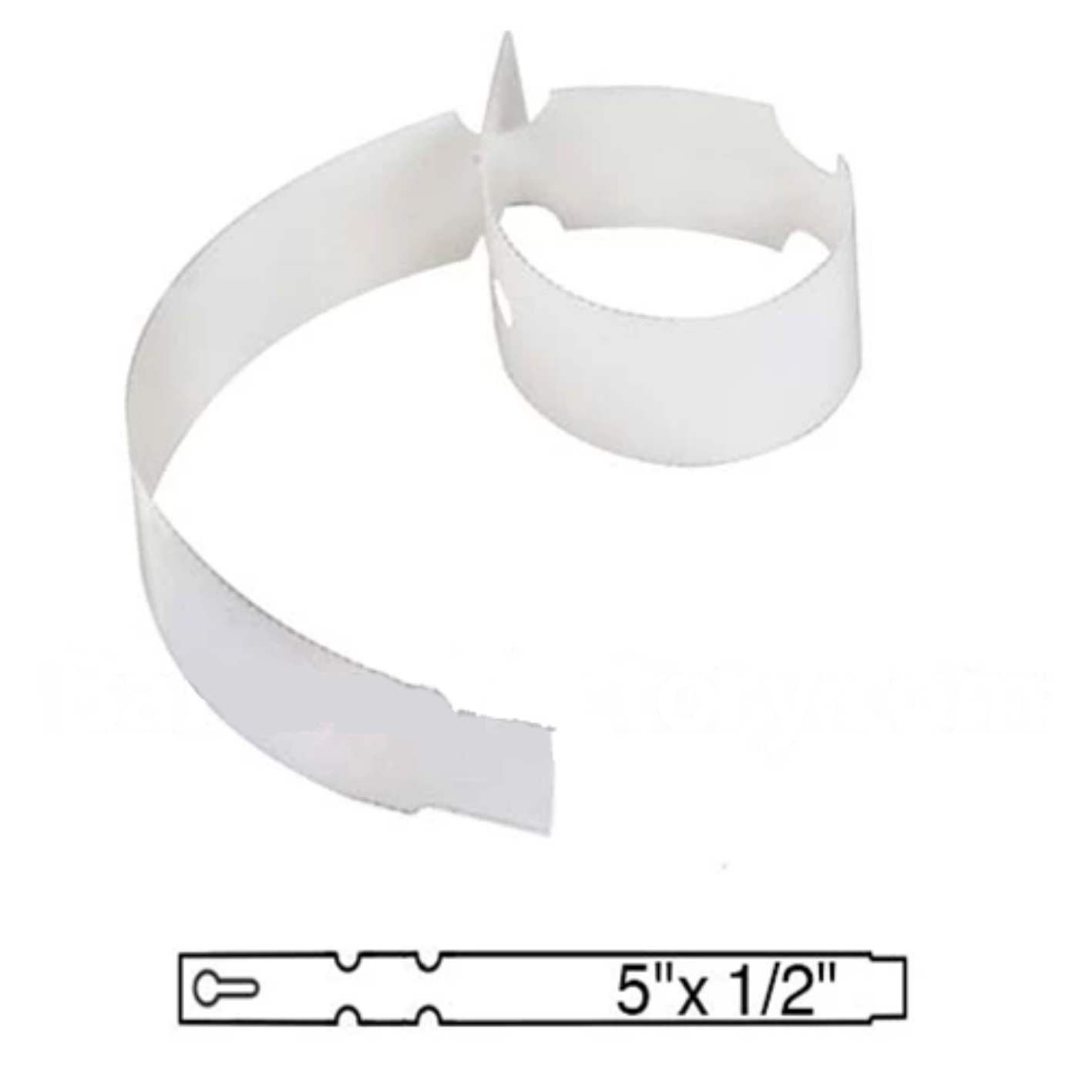 BarcodeFactory 5x0.5 Thermal White Tree Wrap Tags Single Roll BAR-WP5X05-WH-EA