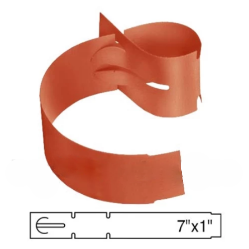 BarcodeFactory 7x1 Thermal Orange Tree Wrap Tags [Non-Perforated] BAR-WPT7X1-OR