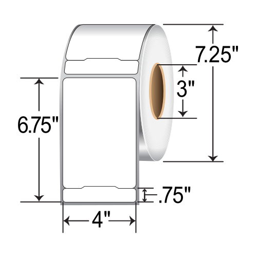 BarcodeFactory 4x6.75 DT Shipping Label [Non-Perforated] RPS-4-675-820-3-NP