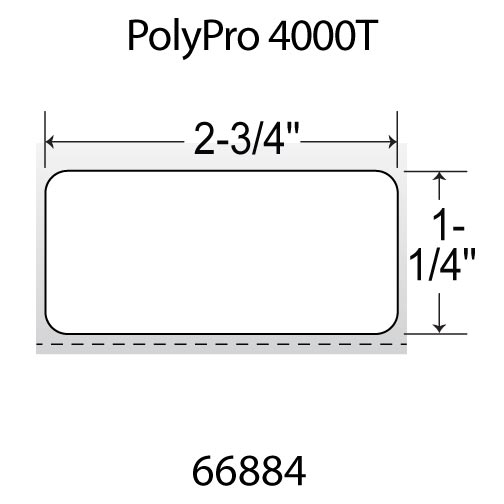 Zebra Polypropylene  Label 66884