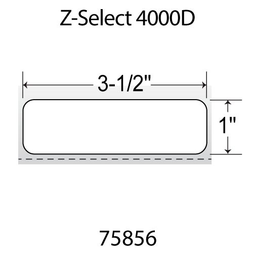 Zebra 3.5x1 DT Paper Label [Non-Perforated] 75856