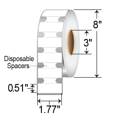 Zebra 1.77x0.51 TT Silverline RFID Label [Non-Perforated] 10026764