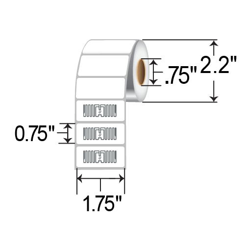 Zebra 1.75x0.75 DT RFID Label [Polypropylene, Perforated] 10039674