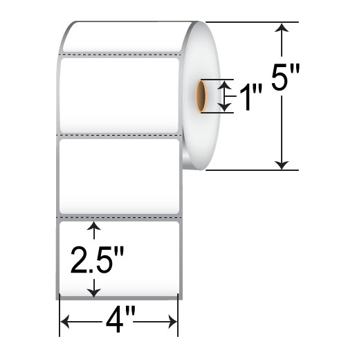 Zebra PolyPro 3000T 4x2.5 Polypropylene TT Label [Perforated] 18929